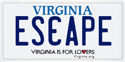 VA license plate ESCAPE