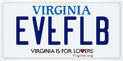VA license plate EVLFLB