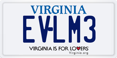 VA license plate EVLM3