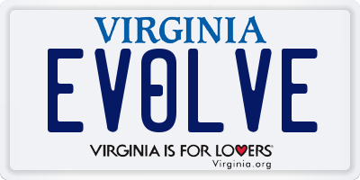 VA license plate EVOLVE
