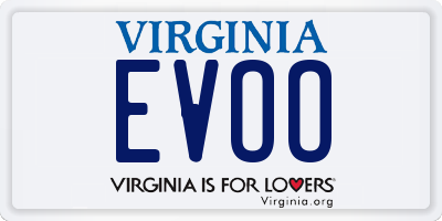 VA license plate EVOO