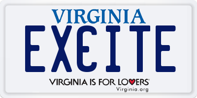 VA license plate EXCITE