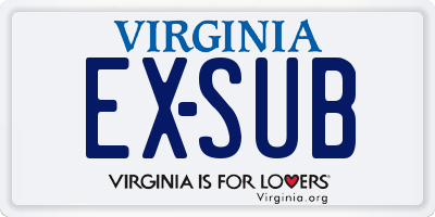 VA license plate EXSUB