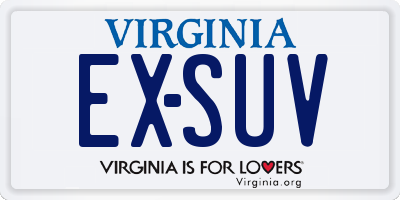 VA license plate EXSUV