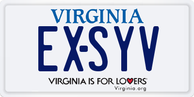 VA license plate EXSYV