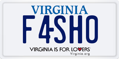 VA license plate F4SH0