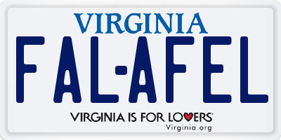 VA license plate FALAFEL