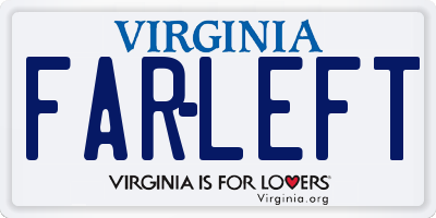 VA license plate FARLEFT