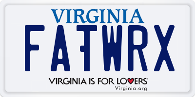 VA license plate FATWRX