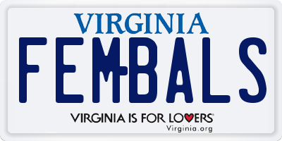 VA license plate FEMBALS