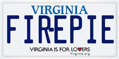 VA license plate FIREPIE