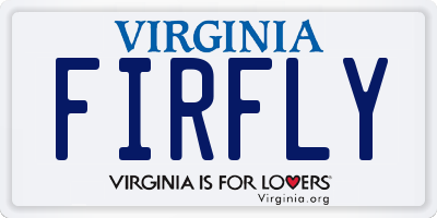 VA license plate FIRFLY