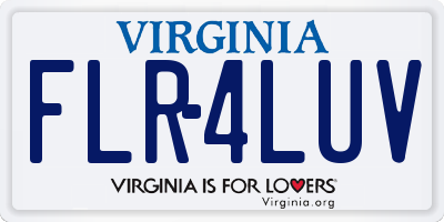 VA license plate FLR4LUV
