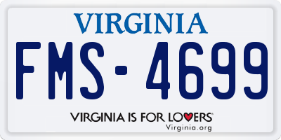 VA license plate FMS4699