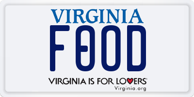 VA license plate FOOD