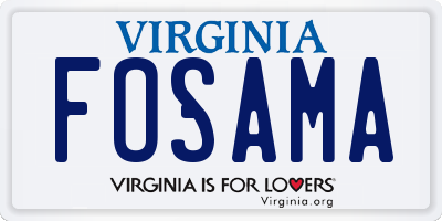 VA license plate FOSAMA