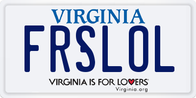 VA license plate FRSLOL