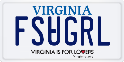 VA license plate FSUGRL