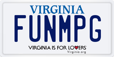 VA license plate FUNMPG