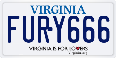 VA license plate FURY666