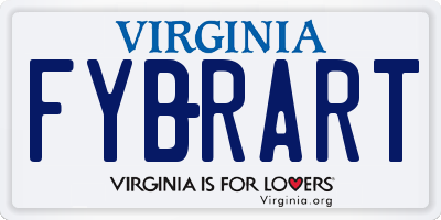 VA license plate FYBRART
