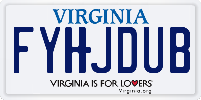 VA license plate FYHJDUB