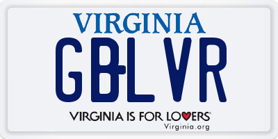 VA license plate GBLVR