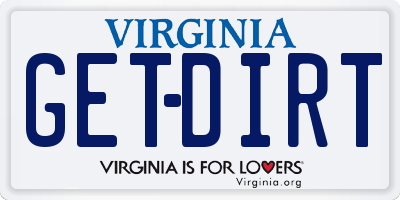 VA license plate GETDIRT