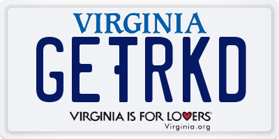 VA license plate GETRKD