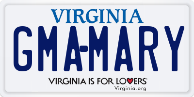 VA license plate GMAMARY