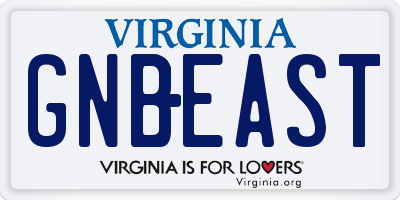 VA license plate GNBEAST