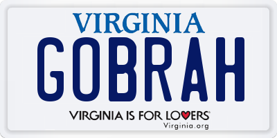 VA license plate GOBRAH