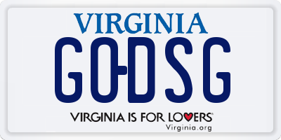 VA license plate GODSG