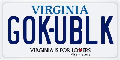 VA license plate GOKUBLK