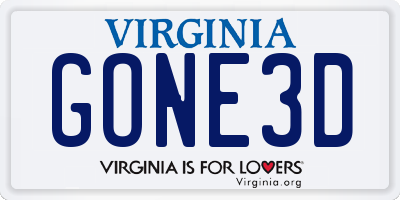 VA license plate GONE3D