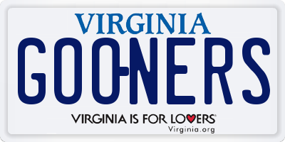 VA license plate GOONERS