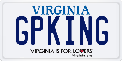 VA license plate GPKING