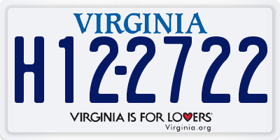 VA license plate H122722