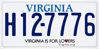 VA license plate H127776