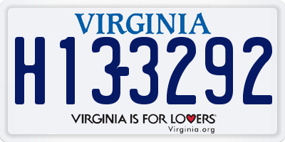 VA license plate H133292