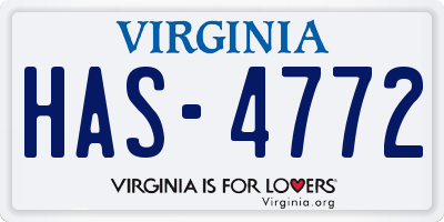 VA license plate HAS4772