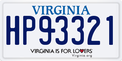 VA license plate HP93321