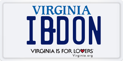 VA license plate IBDON