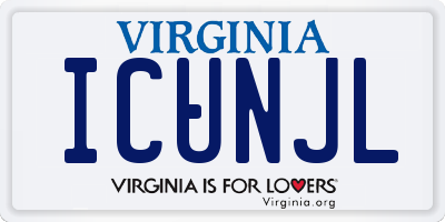 VA license plate ICUNJL