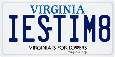 VA license plate IESTIM8
