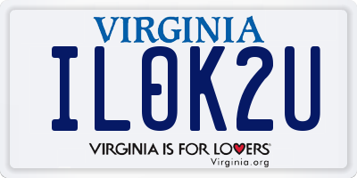 VA license plate ILOK2U