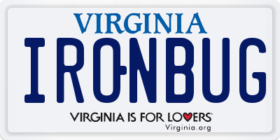 VA license plate IRONBUG