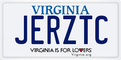 VA license plate JERZTC