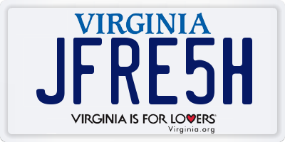 VA license plate JFRE5H