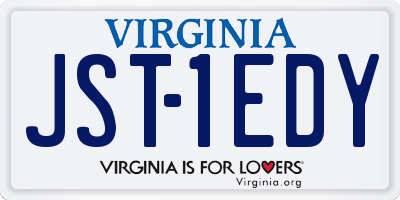 VA license plate JST1EDY